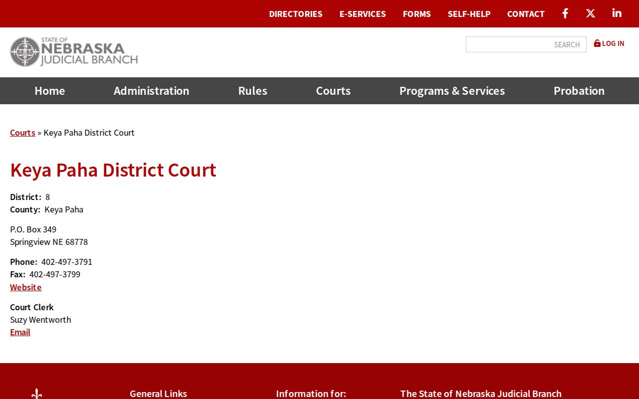 Keya Paha County most wanted court contact resource
